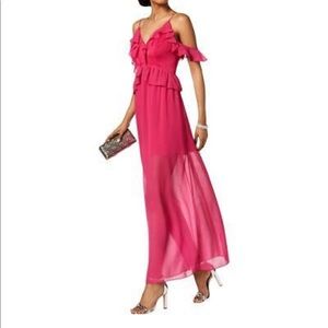 Bcbgeneration Ruffled Cold-Shoulder Maxi Dress
